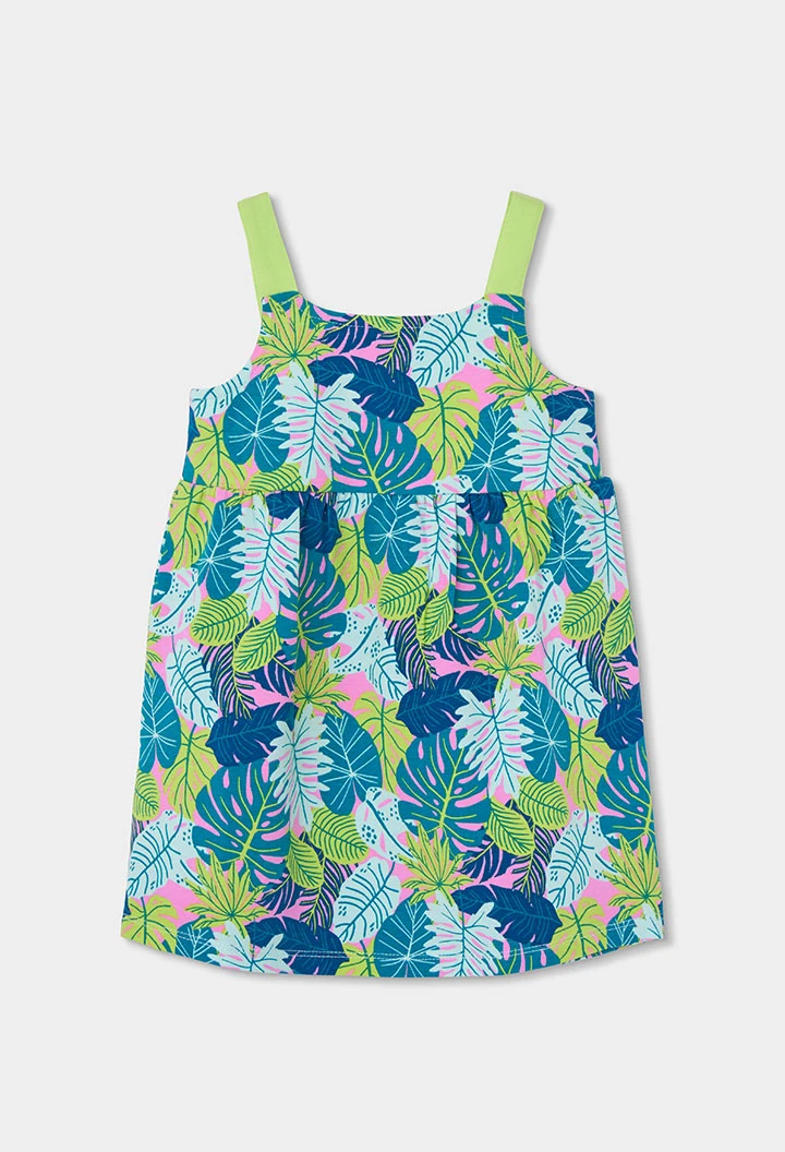  Vestido verde con estampado 