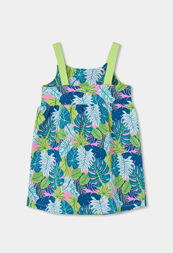  Vestido verde con estampado 