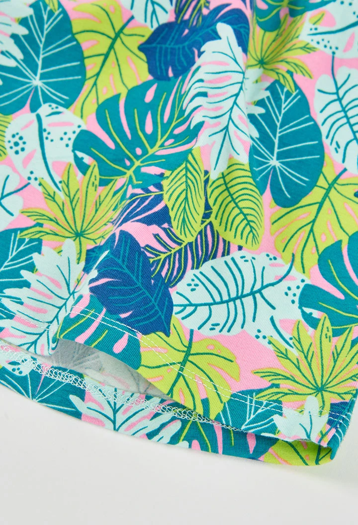  Vestido verde con estampado 