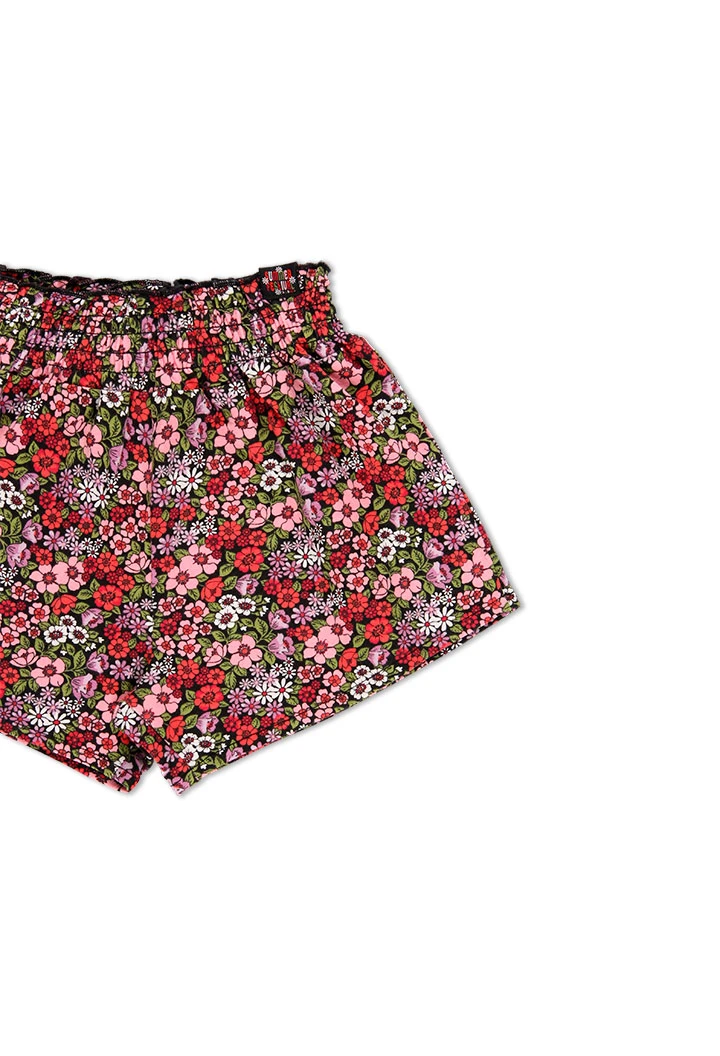 Bermuda stretch fleurs pour fille