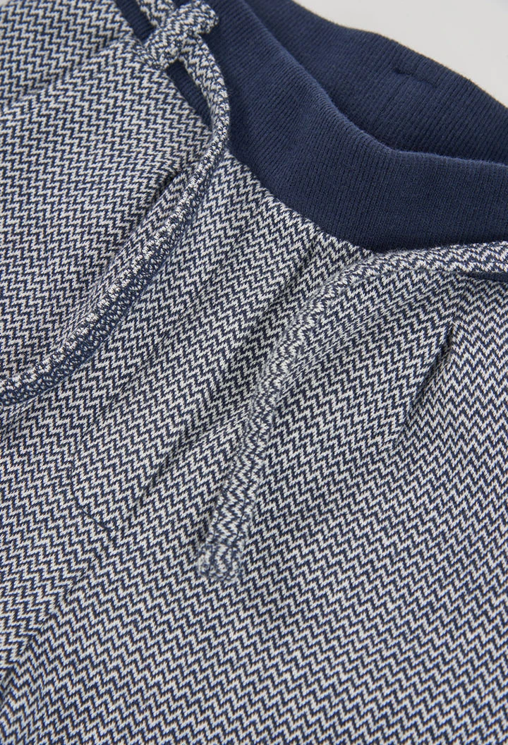 Navy blue herringbone knit trousers girl