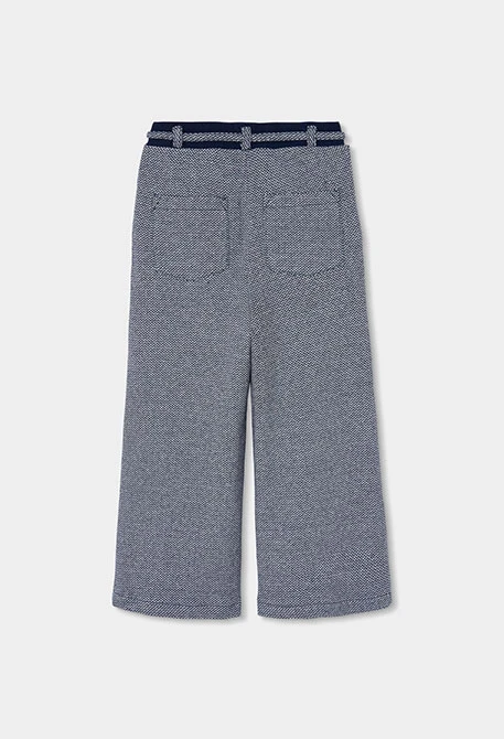 Pantalón punto espiga niña azul marino