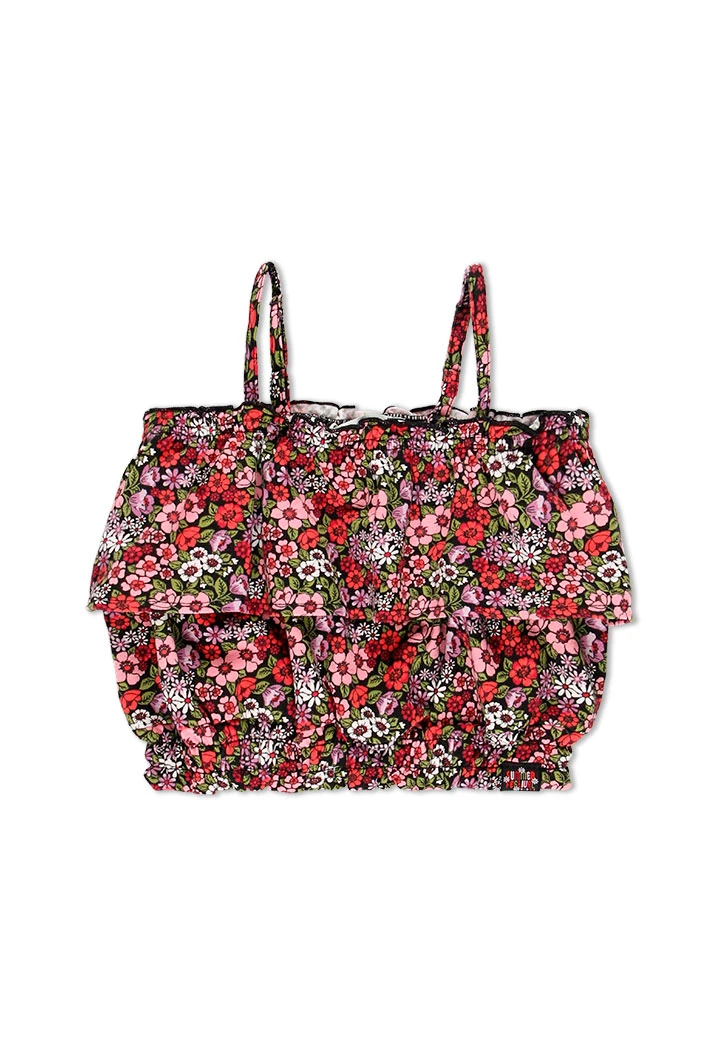 Top maille fleurs pour fille