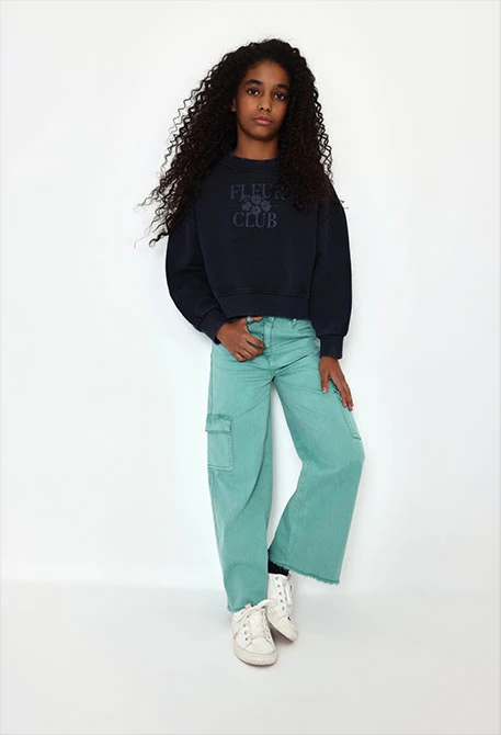 Pantalons cargo verds de nena amb butxaques