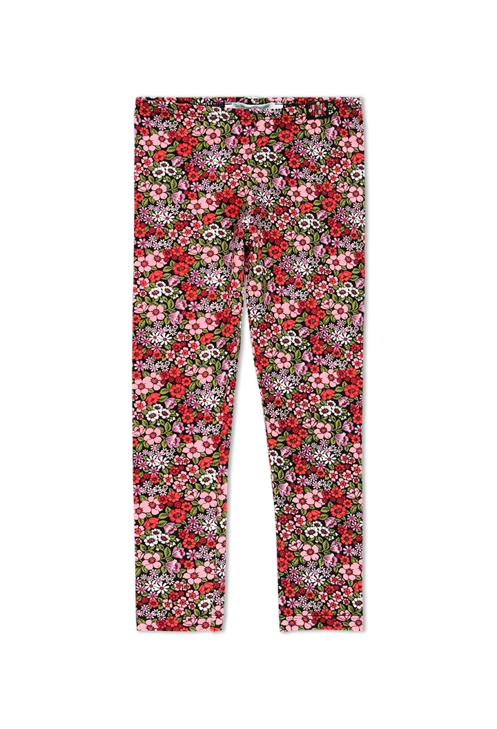 Leggings stretch fleurs pour fille