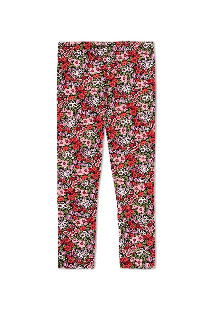 Leggings stretch fleurs pour fille