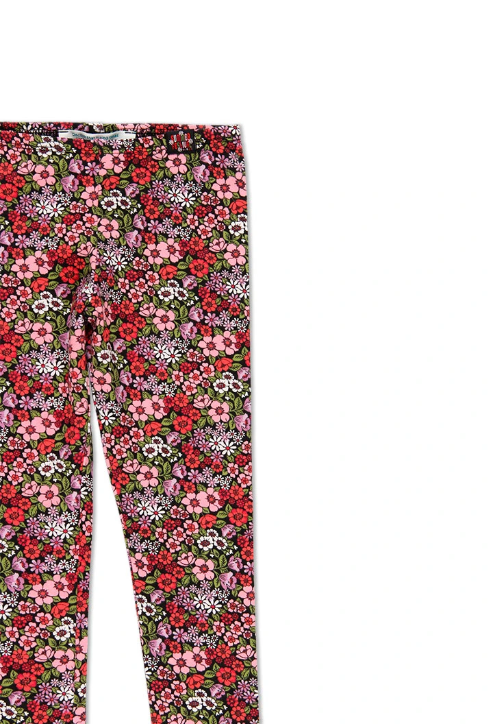 Leggings stretch fleurs pour fille