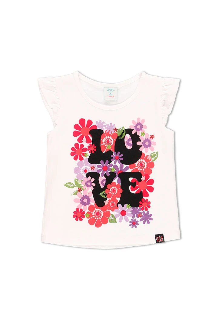 T-Shirt tricot "bbl love" pour fille