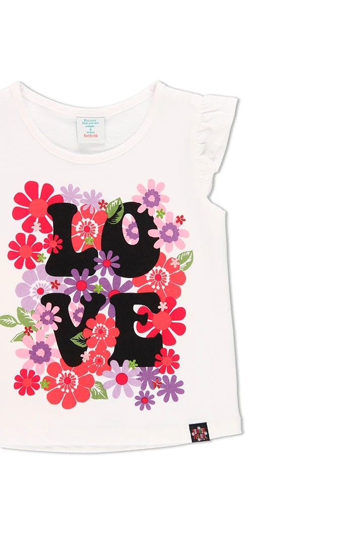 T-Shirt tricot "bbl love" pour fille