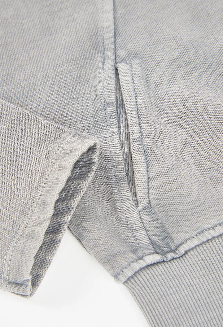 Veste en molleton fille grise avec fermeture éclair