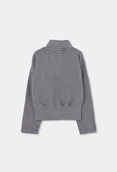 Jaqueta de pelfa nena gris amb cremallera