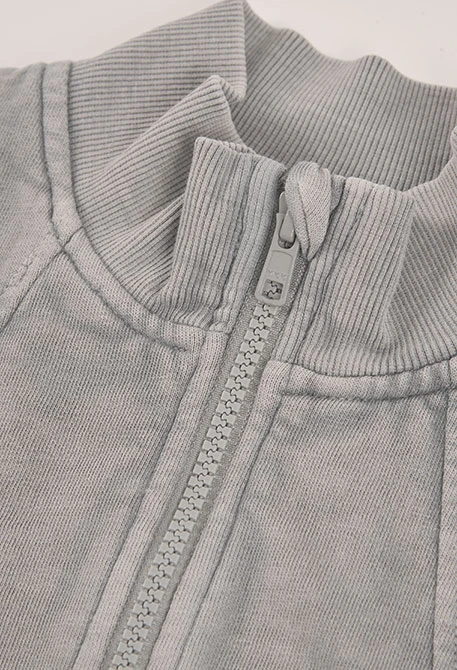 Veste en molleton fille grise avec fermeture éclair
