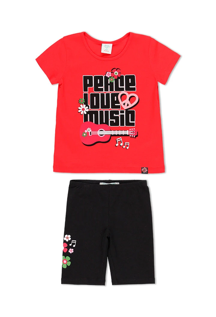 Pack en tricot bi matiere pour fille