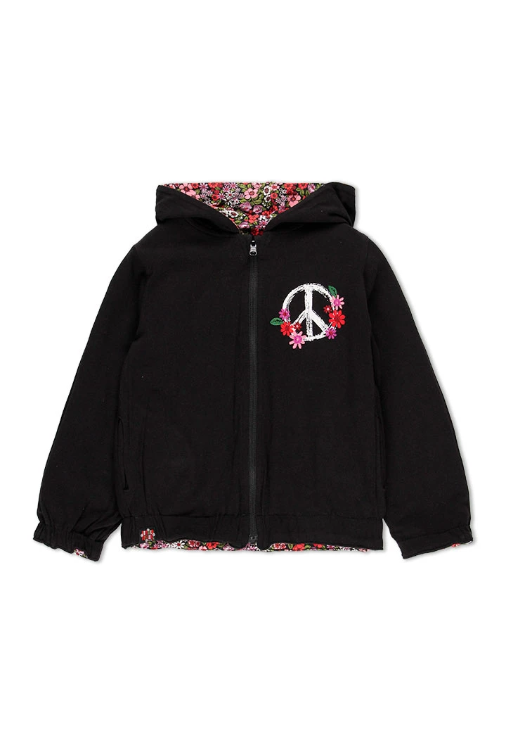 Gilet reversible fleurs pour fille