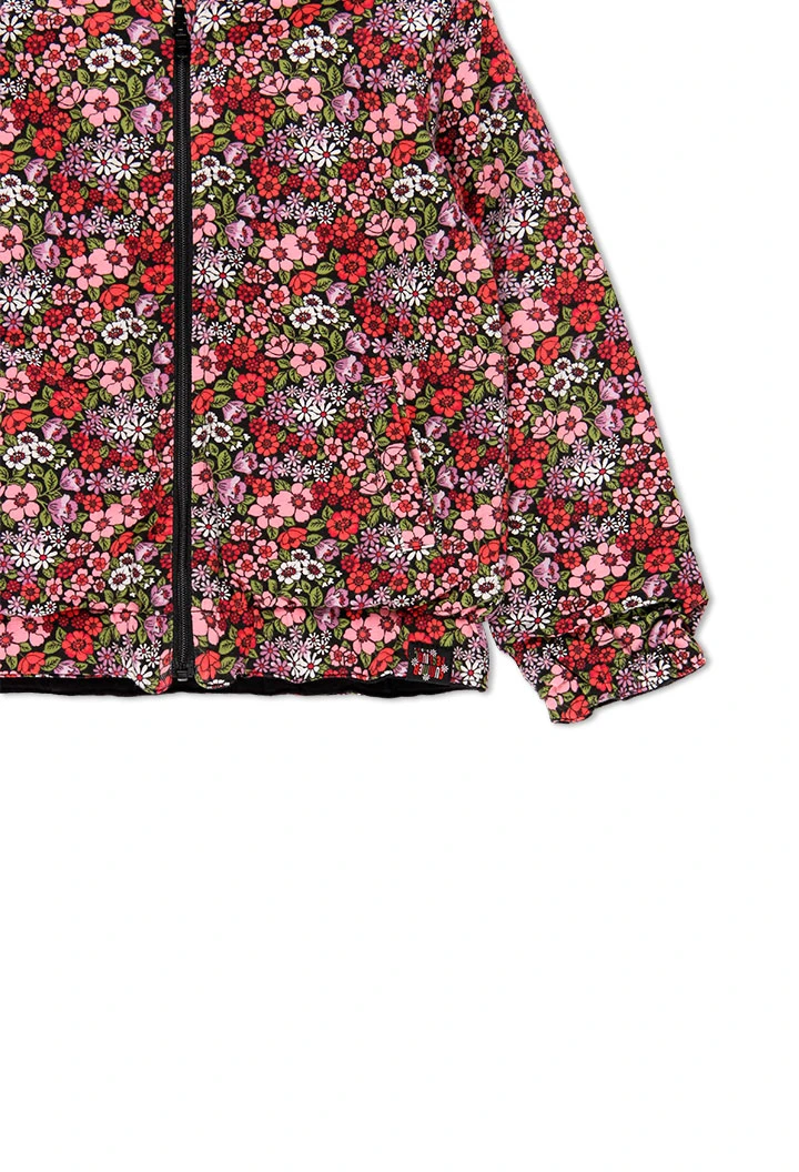 Gilet reversible fleurs pour fille