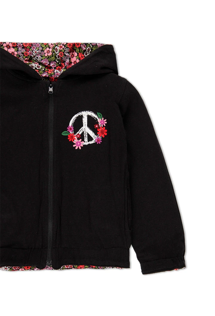Gilet reversible fleurs pour fille