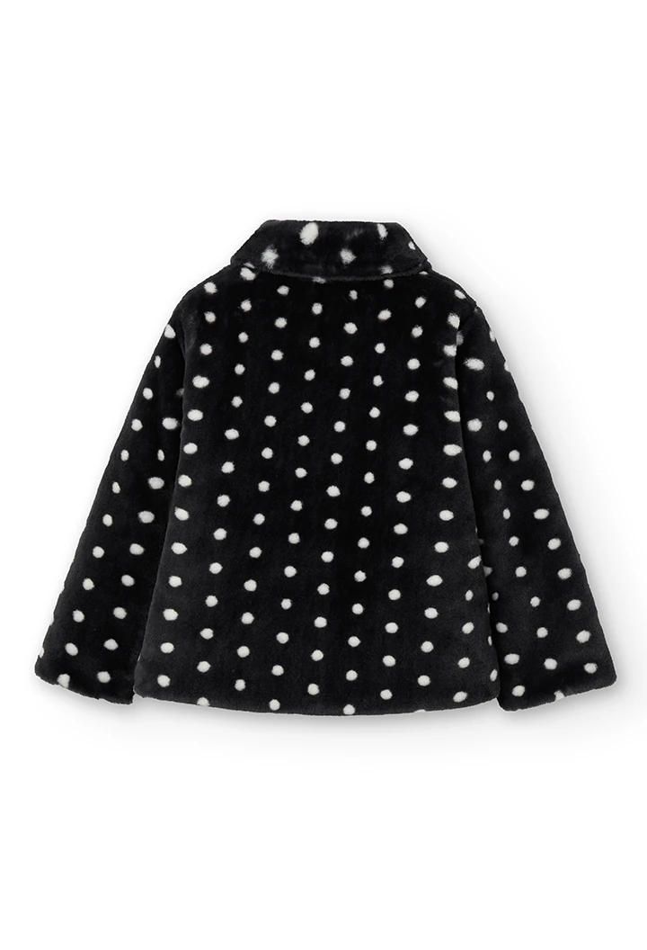 Chaquetón pelo topos de niña