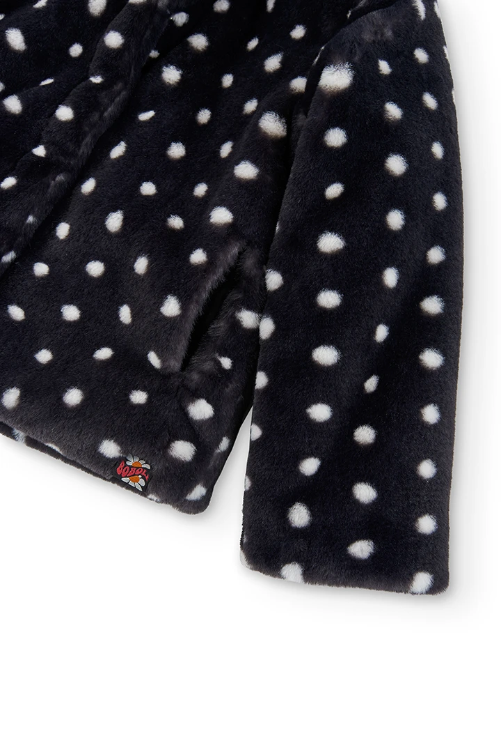Chaquetón pelo topos de niña