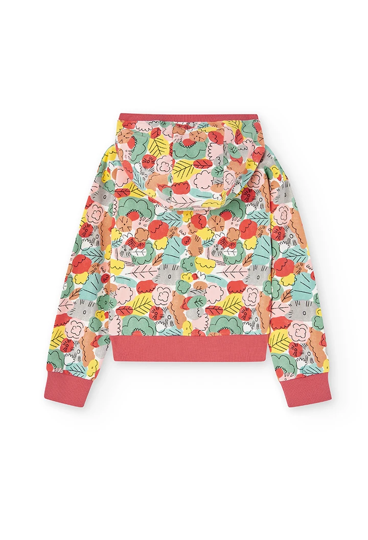 Sweat en molleton "feuilles" pour fille