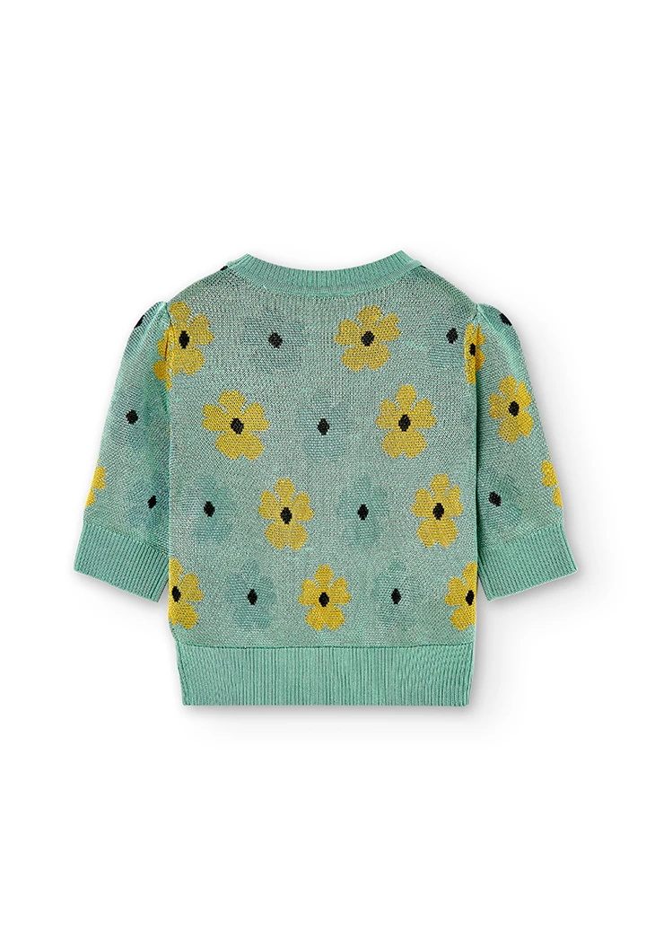 Knitwear pullover floral for girl
