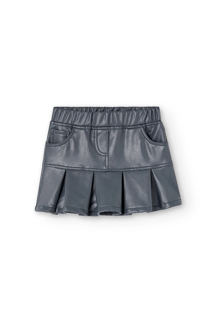 Synthetic leather skirt for girl