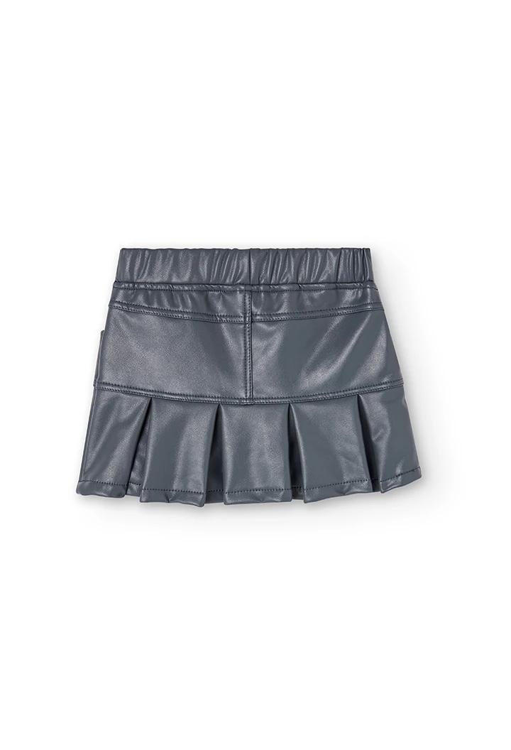 Synthetic leather skirt for girl