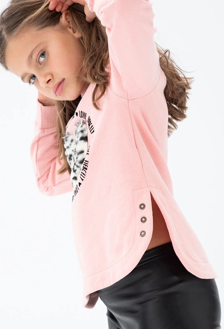 Sweat en molleton flame pour fille