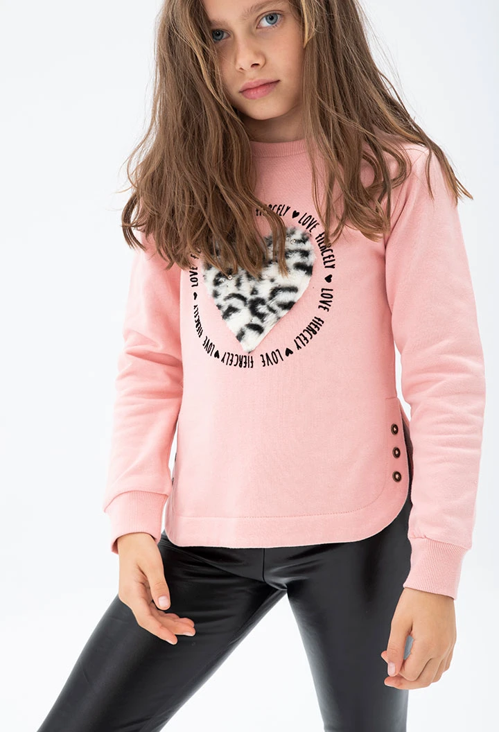 Sweat en molleton flame pour fille
