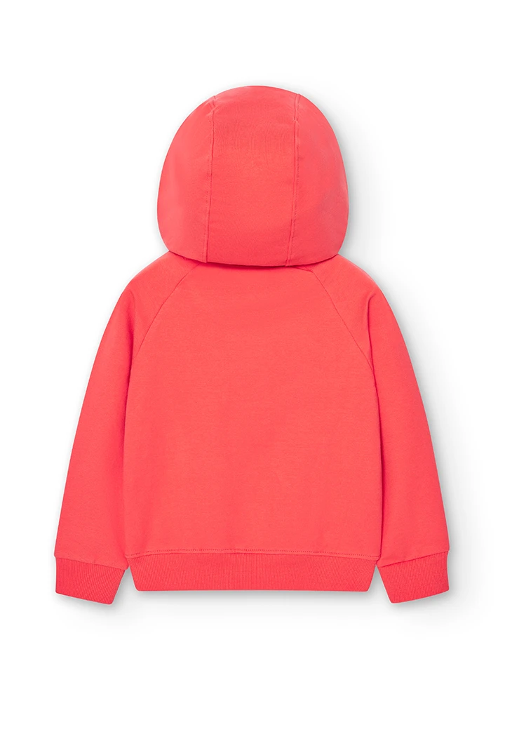 Fleece with hood sweatshirt for girl