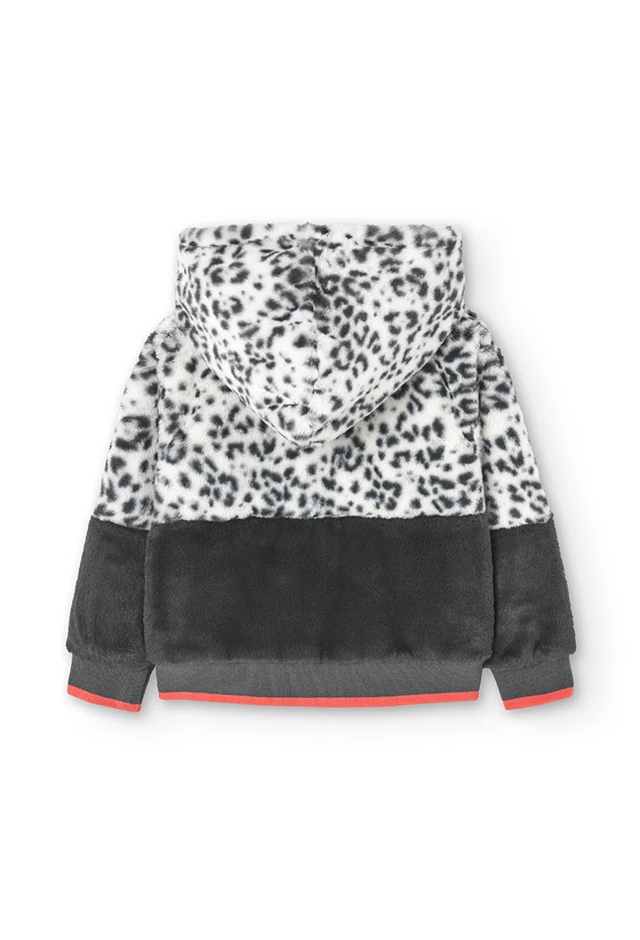 Fluffy hooded jacket for girl