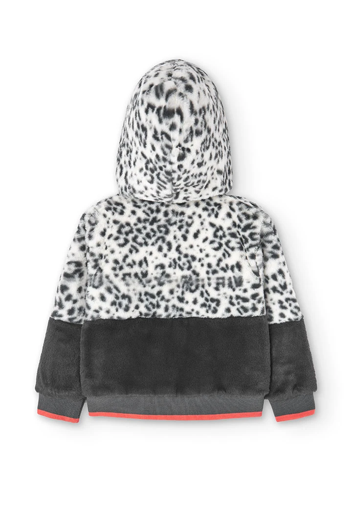 Fluffy hooded jacket for girl