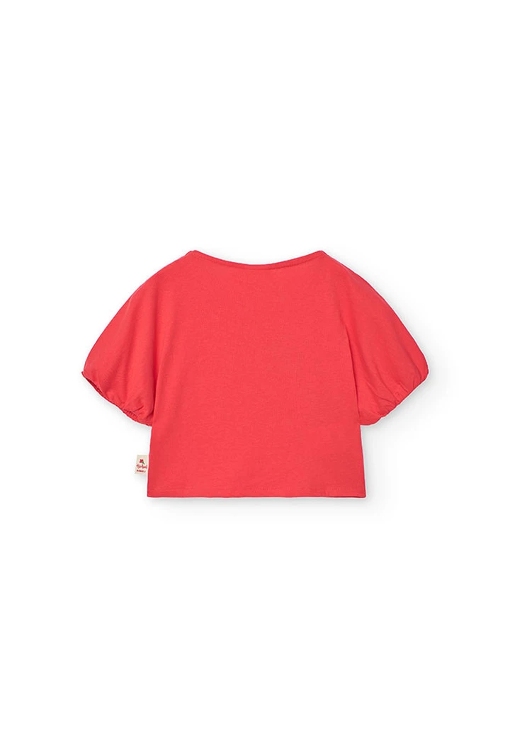 T-shirt tricoté rouge pour fille