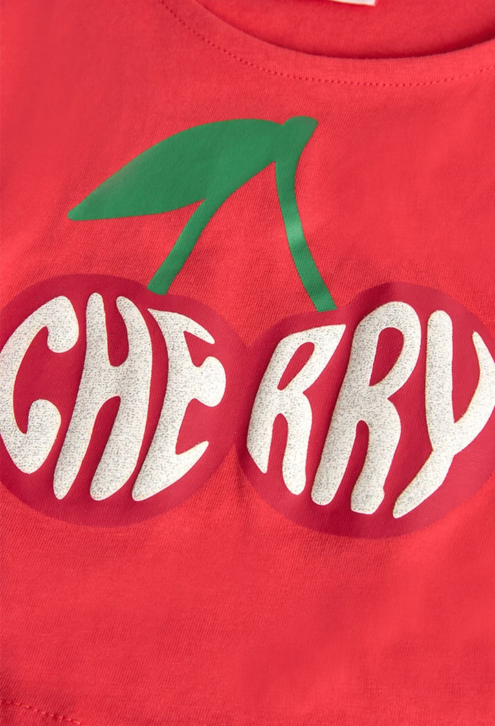 T-shirt tricoté rouge pour fille