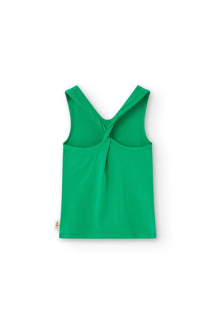 Débardeur tricoté pour fille vert