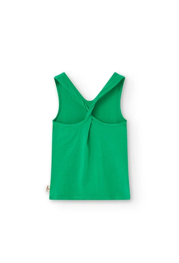 Débardeur tricoté pour fille vert