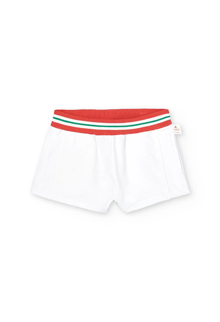 Fleece-Shorts für Mädchen, in Farbe Weiß