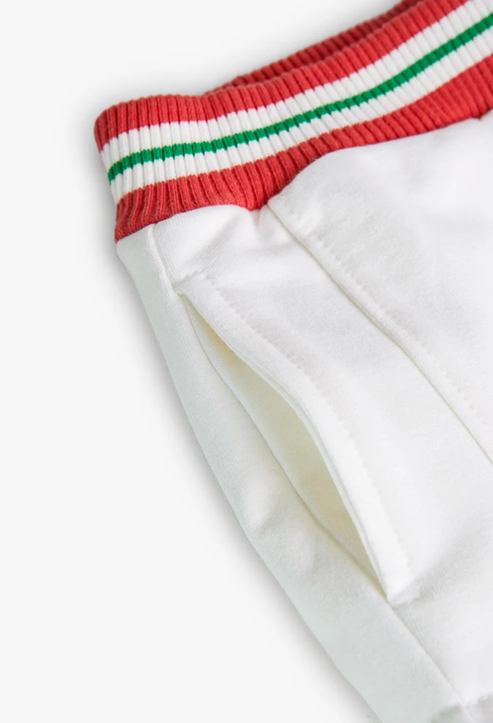 Short molleton blanc pour fille