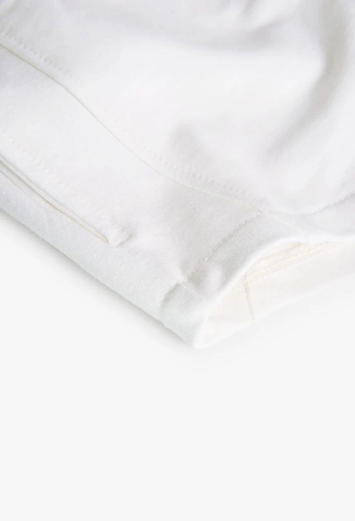 Short molleton blanc pour fille