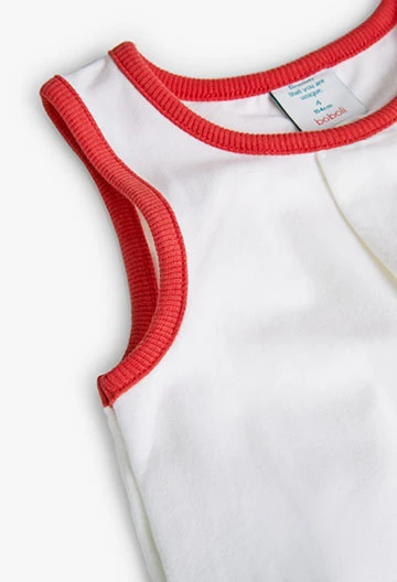 Maglietta in jersey elasticizzata bianca da bambina