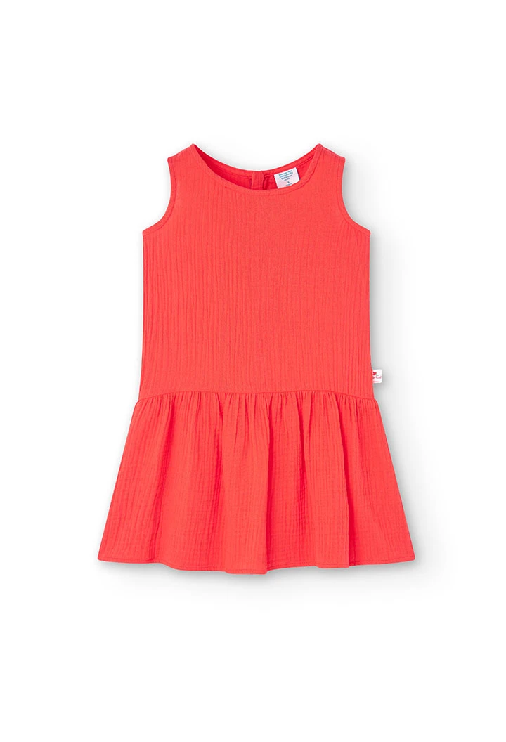 Kleid aus Fantasiestoff, für Mädchen, in Farbe Rot