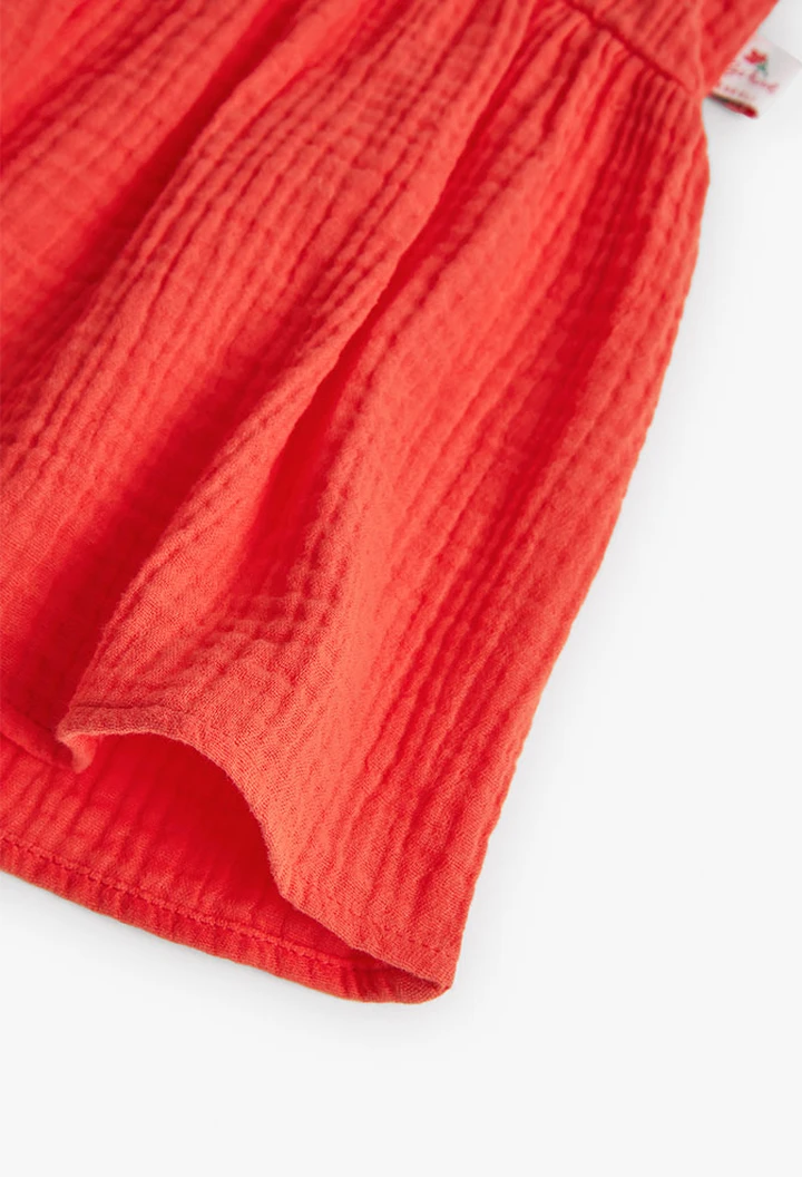 Robe fantaisie en tissu rouge pour bébé fille