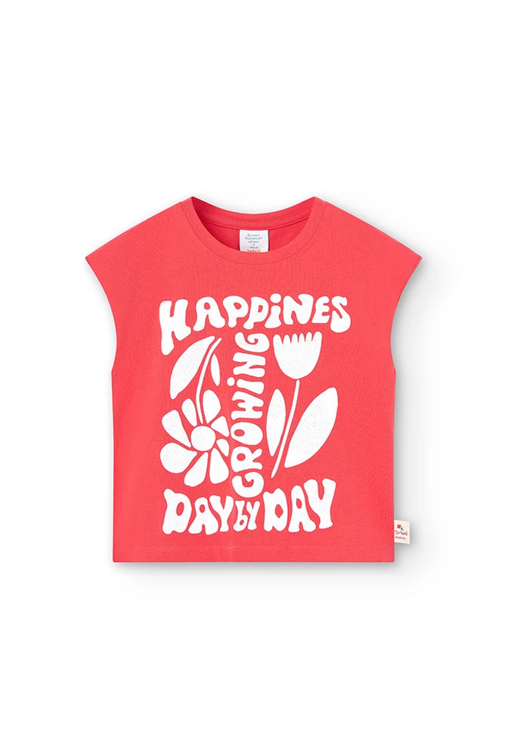 T-shirt tricoté rouge pour fille
