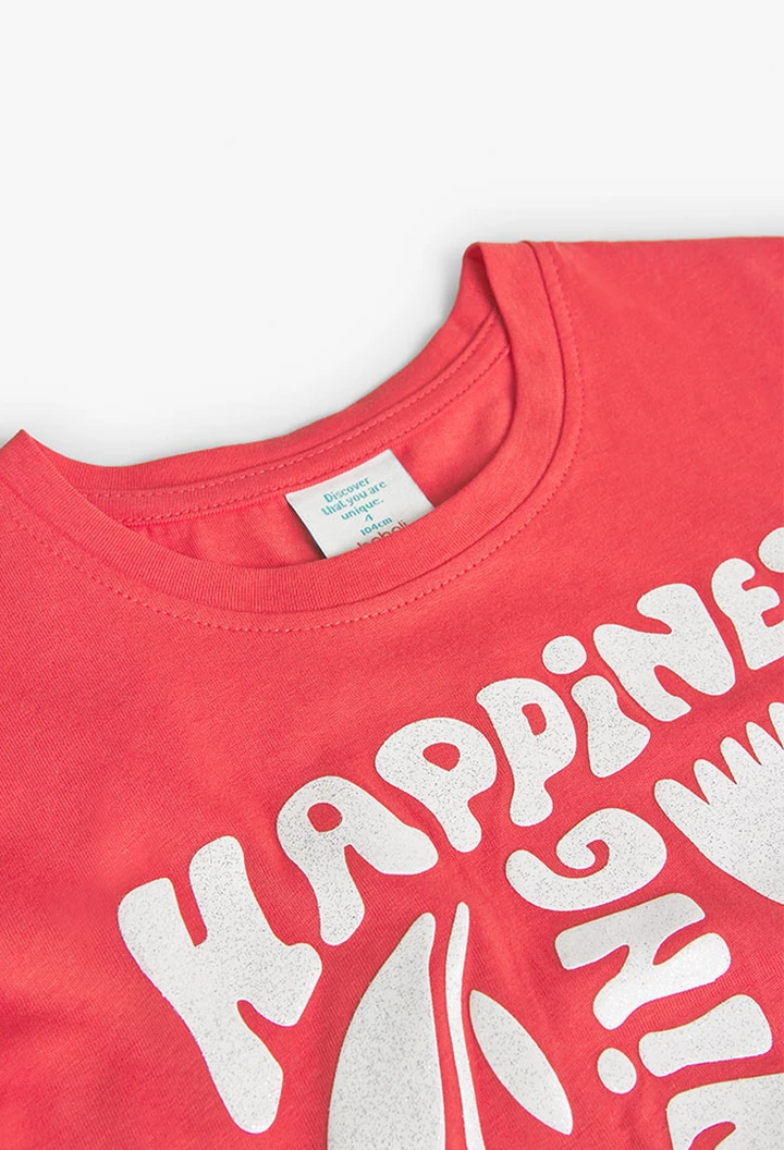 T-shirt tricoté rouge pour fille