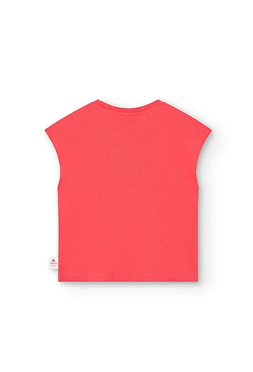 Camiseta de punto de niña en color rojo