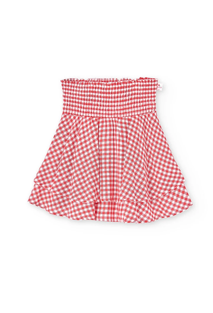 Jupe à carreaux vichy en viscose pour fille