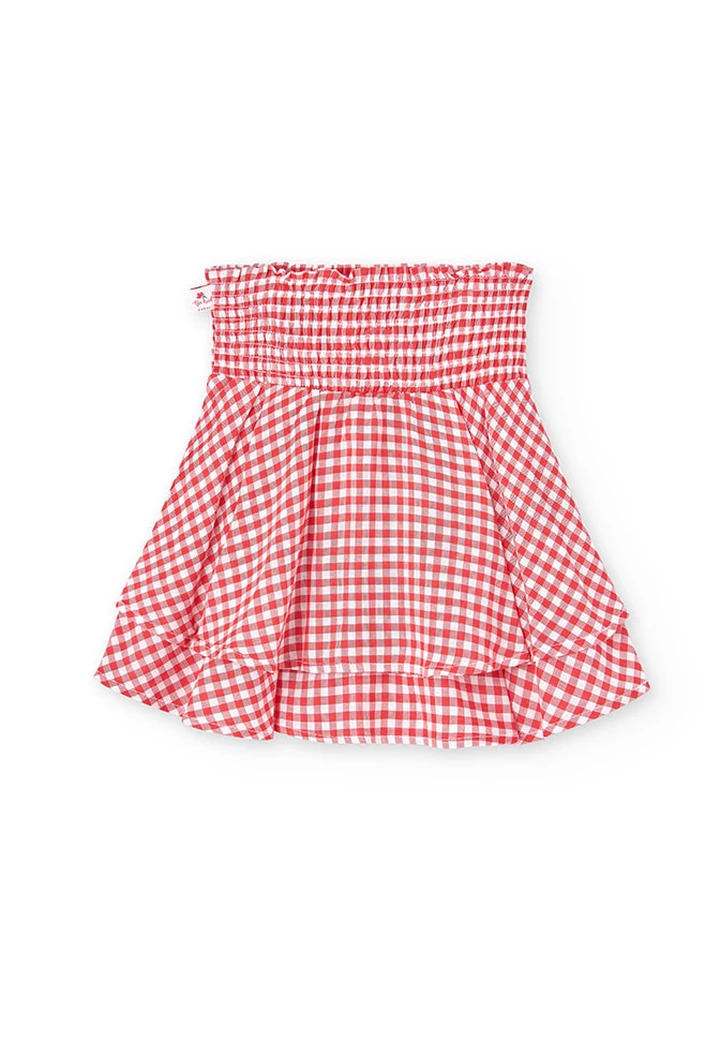 Jupe à carreaux vichy en viscose pour fille