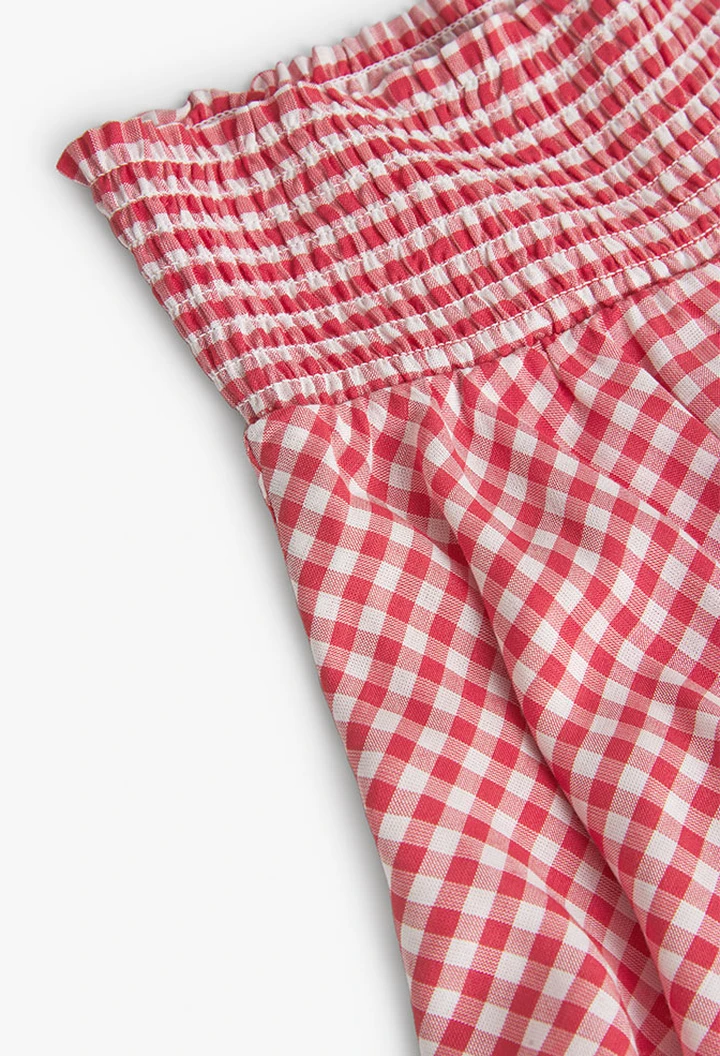 Jupe à carreaux vichy en viscose pour fille