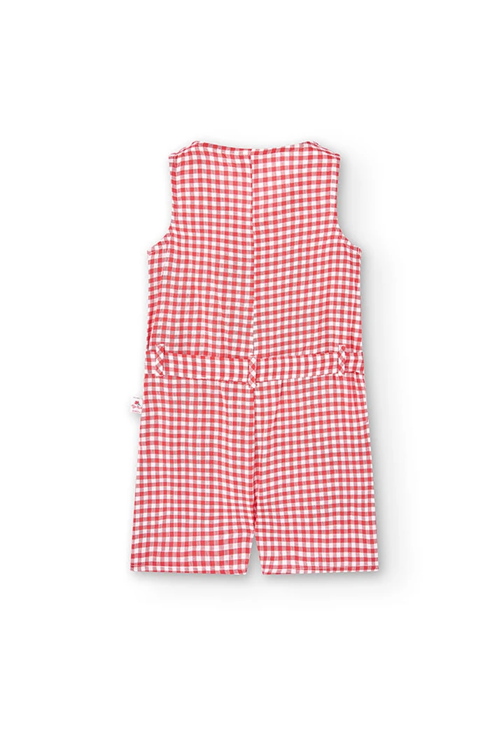 Combinaison fille en viscose à carreaux vichy