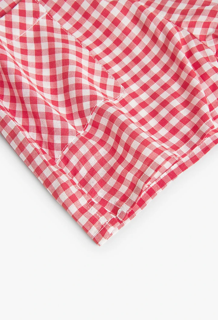 Combinaison fille en viscose à carreaux vichy