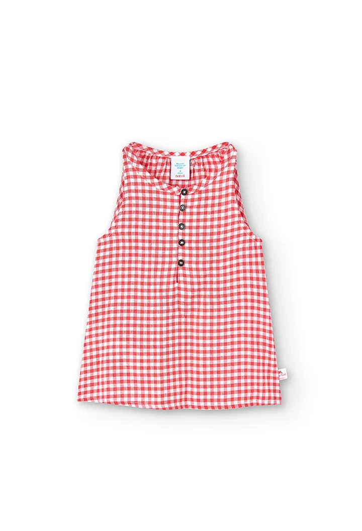 Blouse viscose à carreaux vichy pour bébé fille